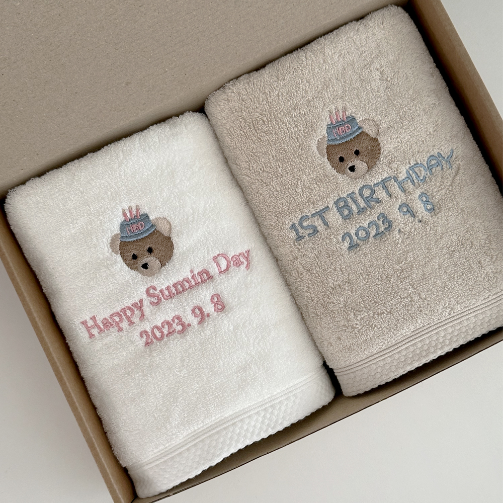 곰돌이 생일 모자 2매 크라프트 세트 (박스 포함)